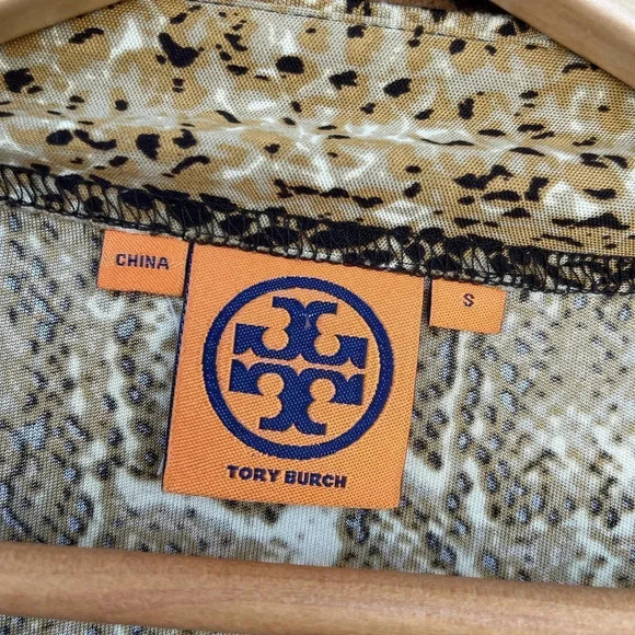 TORY BURCH Snake Print Silk Short Sleeve Dress size small - Picture 10 of 14